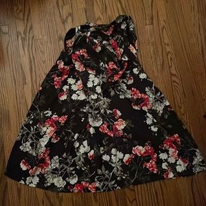 Banana republic floral midi skirt with tie waist
